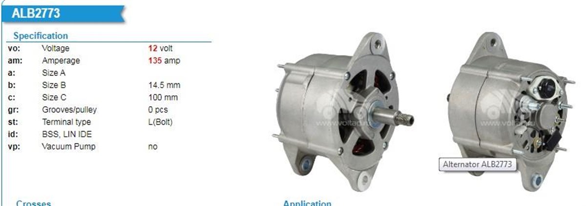 Alternatör 12V 135A Bosch Tipi Johndere New Holland-case 02-05 TC56-TG230 Biçerdöver | AES ALT294