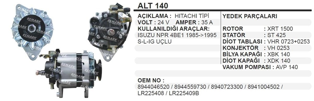 BYPARTUWA3519-Alternatör Dinamo
