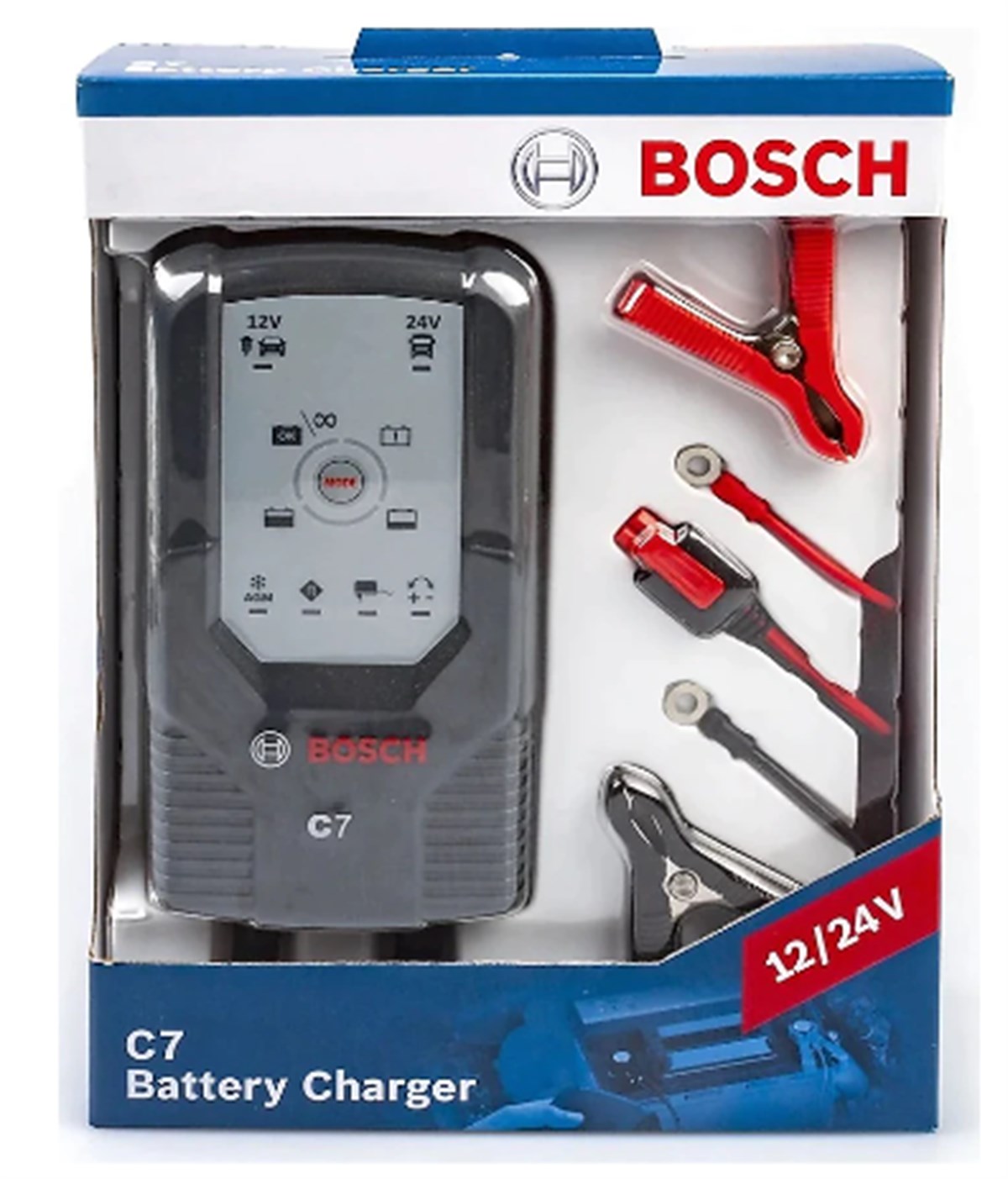 C7 Bosch Akü Şarj Cihazı 12/24V C7 (14AH-230AH) Bosch 018999907m | BOSCH 018999907M