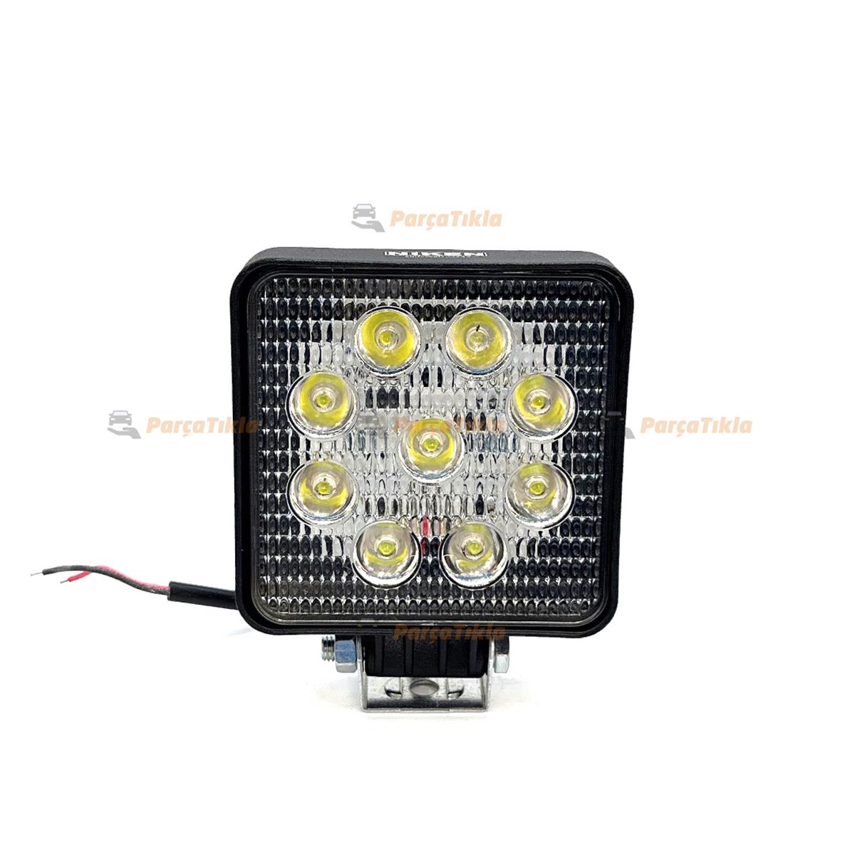 Çalışma Lambası 9 Ledli Kare 27W / 2000 Lm (Pro Seri) 0520010101 | NIKEN 9LEDK