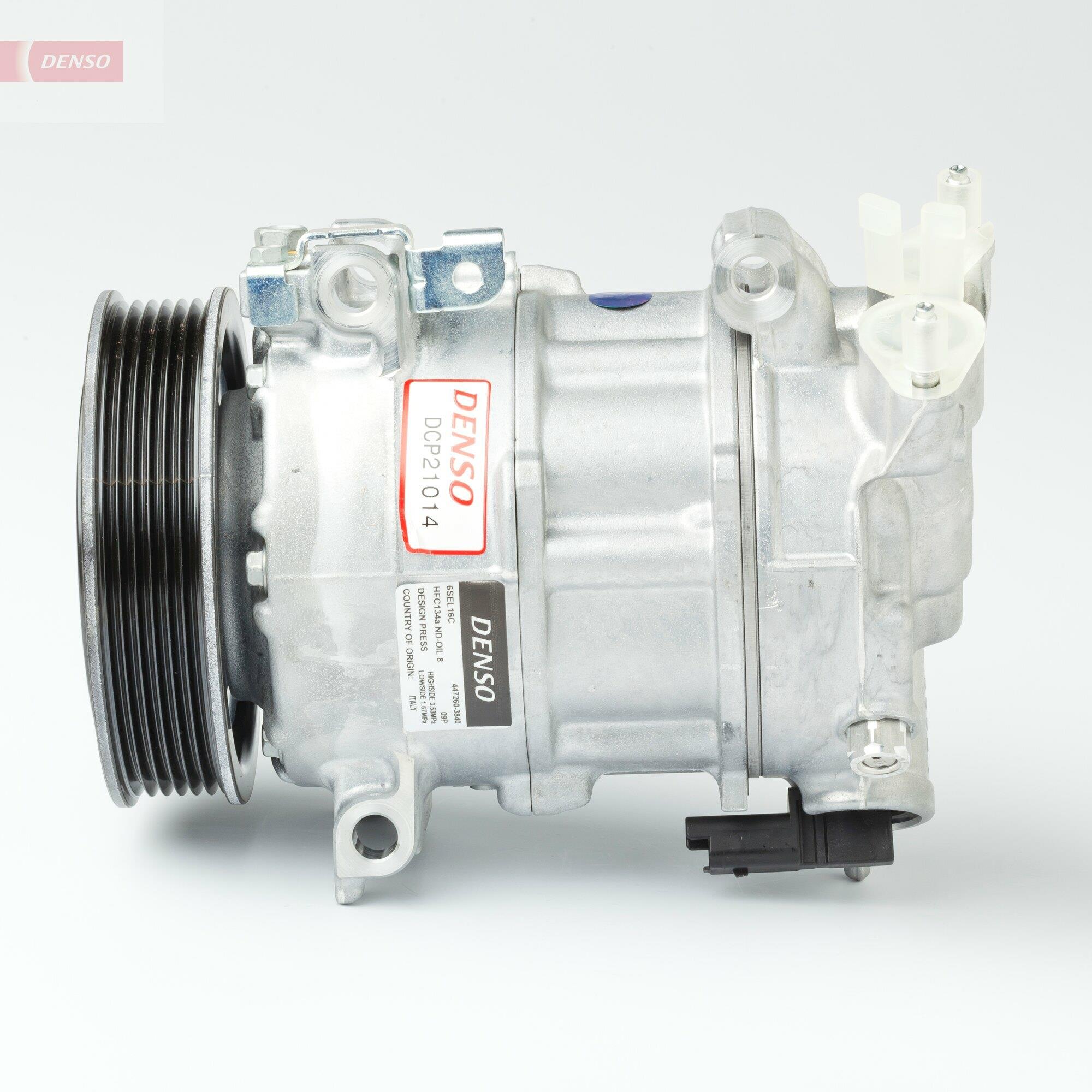 Klima Kompresörü 12V 6PK Citroen Berlingo Peugeot 2008 1.6 HDI 2013-/ Partner 308 3008 5008 CITROEN-D21014 Kasnak ÇAPI:120MM | DENSO DCP21014