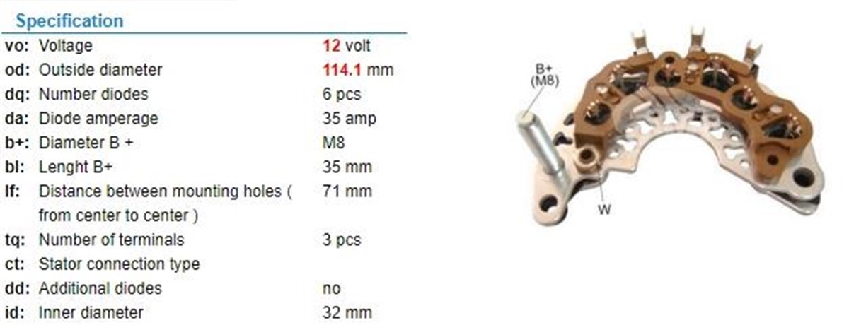 Diyot Tablası 12V Chevrolet Daewo Suzuki Diyotsuz | TRANSPO DR2910