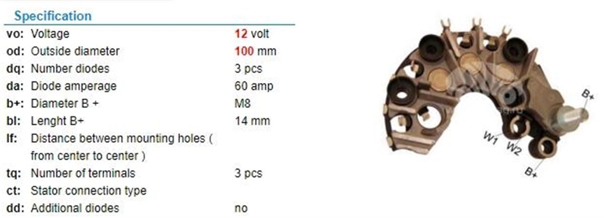 Diyot Tablası 12v Vw Passat Skoda Rec | Transpo Mer529