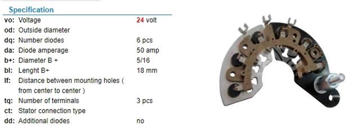 Diyot Tablası 24V Bmc Belde Commins Ym | TRANSPO DR2402