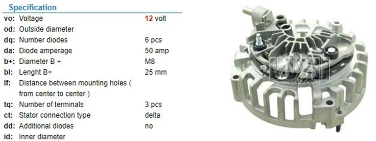 Diyot Tablası Kapaklı 12V  Mercedes A150 170