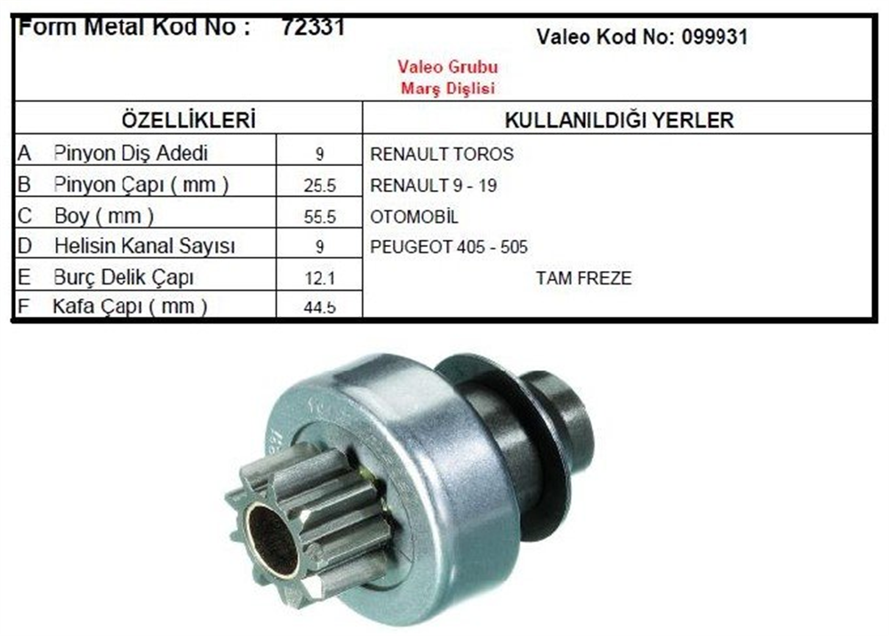DODO715999310-Marş Dişlisi