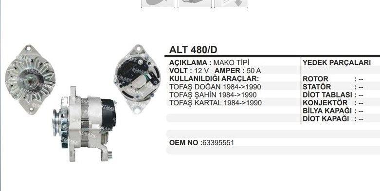 EMAALT480D-Alternatör Dinamo