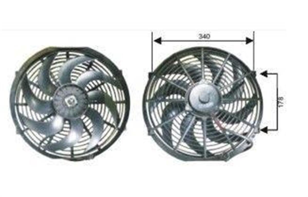 Fan Motoru 12v 14ınc 340mm S Kanat | Remark Rfm1130h