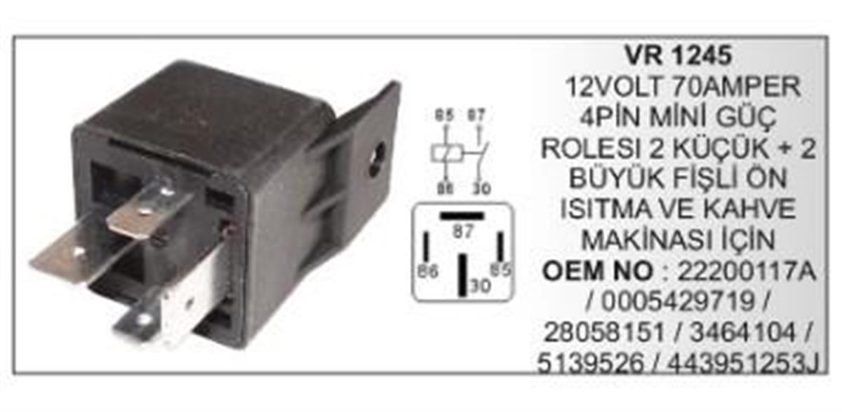 Fan Rölesi Mini 12V 80Ah Güçlü Üniversal