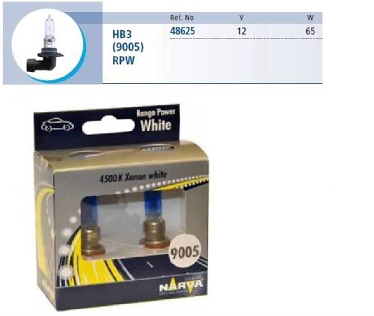 Far Ampulu 12V 9005 60W Adet Range Power White