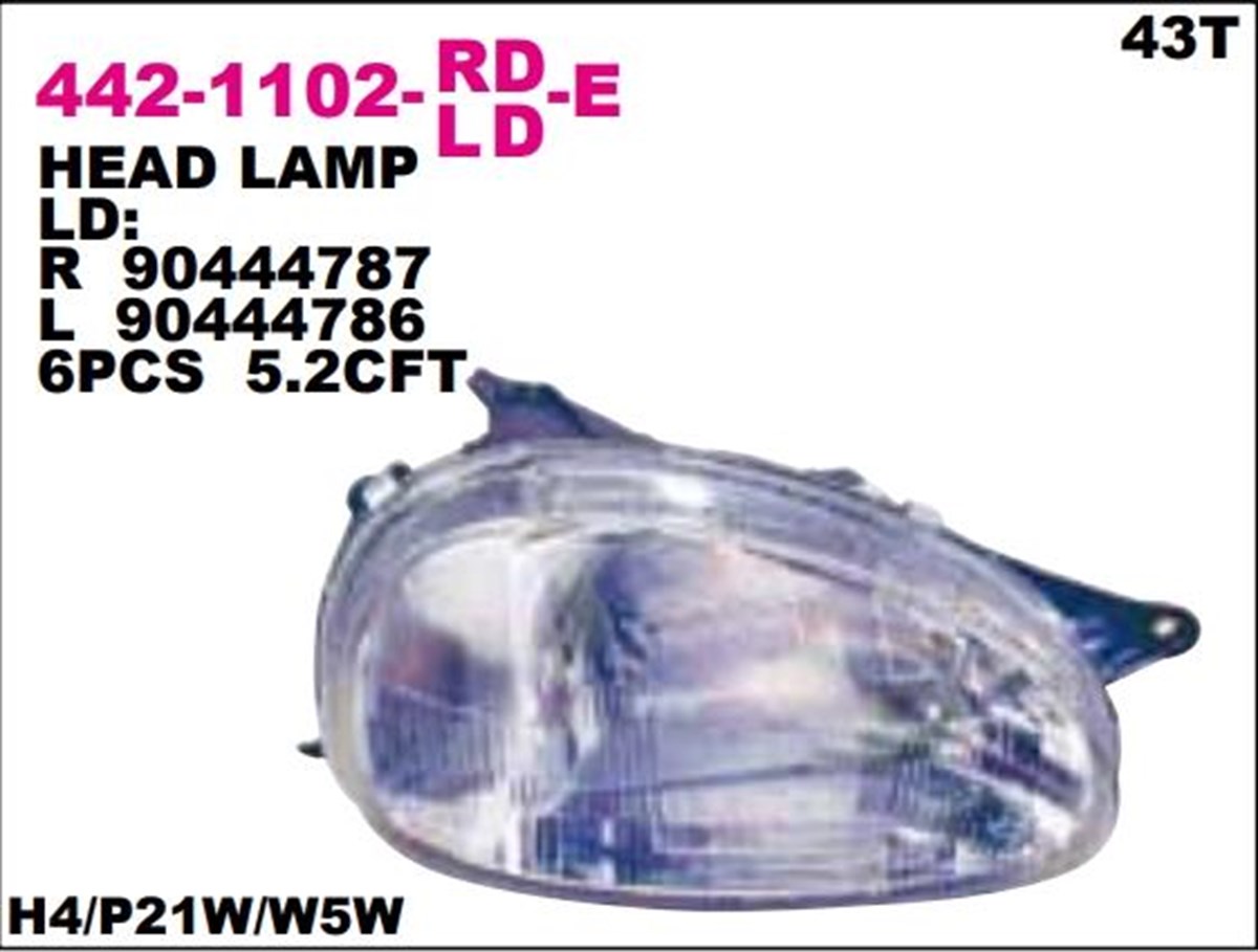 Far Opel Corsa Combo 94- Sol442-1102l | Depo 4421102llde
