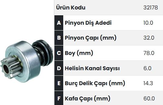Marş Dişlisi 10DİŞ John Deere Traktör Tam Freze | FORM 32178