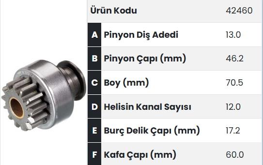 Marş Dişlisi 13DİŞ Ford Dizel Dik Freze FM42460 | FORM 42460