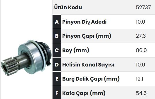 Marş Dişlisi 10DİŞ Vw LT28-31-3540 Ters D ZEN851 Vw Volt LT 28-31-35-40 Carevella 2.4D Ters Dönüs FM.52737 ZEN.0851 | FORM 52737
