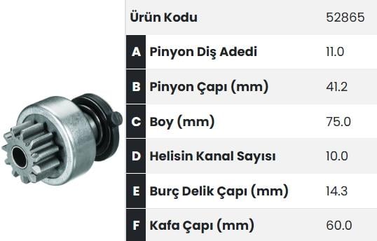 Marş Dişlisi 11diş Yenimodel Same Traktör Fm52865 |