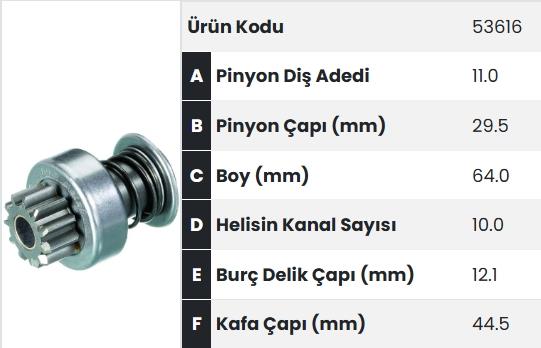 Marş Dişlisi 11DİŞ Alfa Romeo Fiat Volvo Penta Bosch | FORM 53616