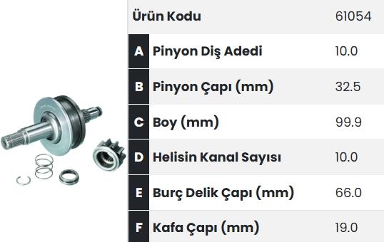 Marş Dişlisi 10DİŞ Hyundai H100 Canter 61054 L200 L300 Minibüs Kamyonet Kia Soranto | FORM 61054