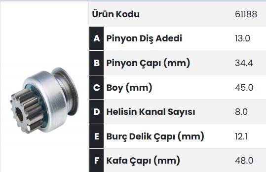 Marş Dişlisi 13DİŞ Renault Kango Clio Megane | FORM 61188