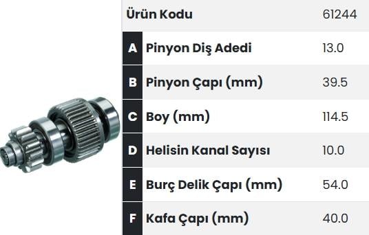 Marş Dişlisi 13diş Kia Çeres 2.2 Kısa Tip |