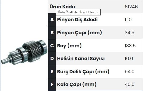 Marş Dişlisi 11diş Kia Bongo |