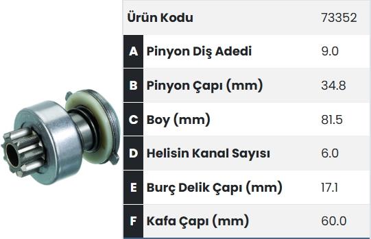 Marş Dişlisi 9DİŞ Fiat 450-480 Marelli FM73352 | FORM 73352