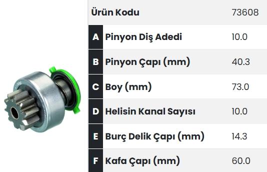 Marş Dişlisi 10DİŞ Erkunt Dodge Perkins Marelli (Perkıns Motor Cukurova Forklift Erkunt Traktor Jcb Is Makinasi Mf 3060 Trak | FORM 73608