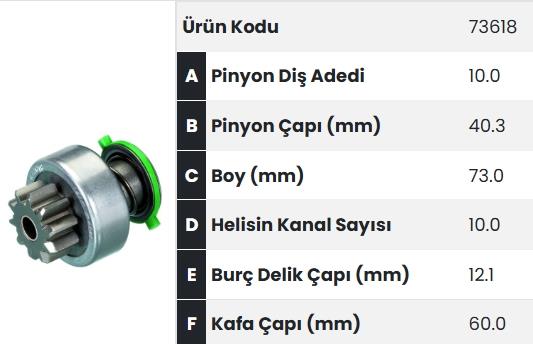 Marş Dişlisi 10DİŞ Jcb Mf Erkunt Dodge Perk | FORM 73618