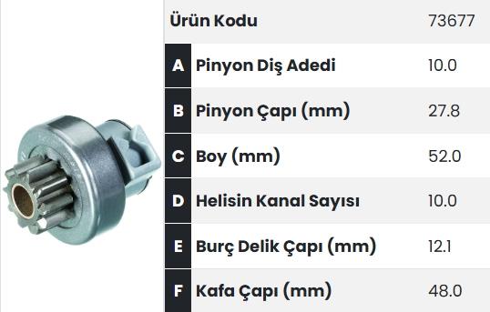 Marş Dişlisi 10DİŞ Bmw Marellitip FM73677 | FORM 73677