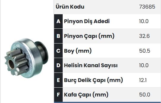 Marş Dişlisi 10DİŞ Starex Master Marelli Tip | FORM 73685