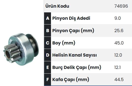 Marş Dişlisi 9DİŞ Daewoo Opel Suzuki | FORM 74696