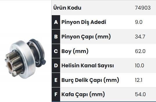 Marş Dişlisi 9DİŞ Atlas Copco 218 Şap Makinası | FORM 74903