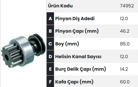 Marş Dişlisi 12DİŞ ----Kanal Sayısı Farklı-- Samsung Daewo Forklift 37MT Samsung Daewoo İş Makinas | FORM 74952