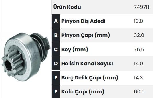 Marş Dişlisi 10diş John Deere Ym Fm74978 |