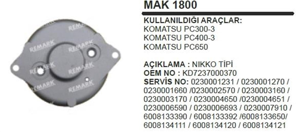 ITHMKMC1800-Marş Arka Kapağı