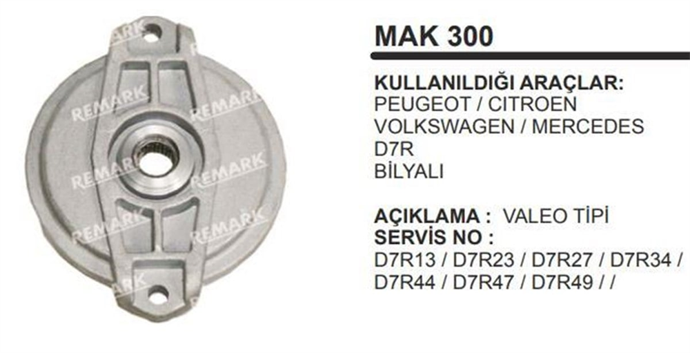 Marş Arka Kapak Valeo Tip Peugeot Citroen Vw Mercedes D7R Bilyalı Dizel | ITH MKMC300