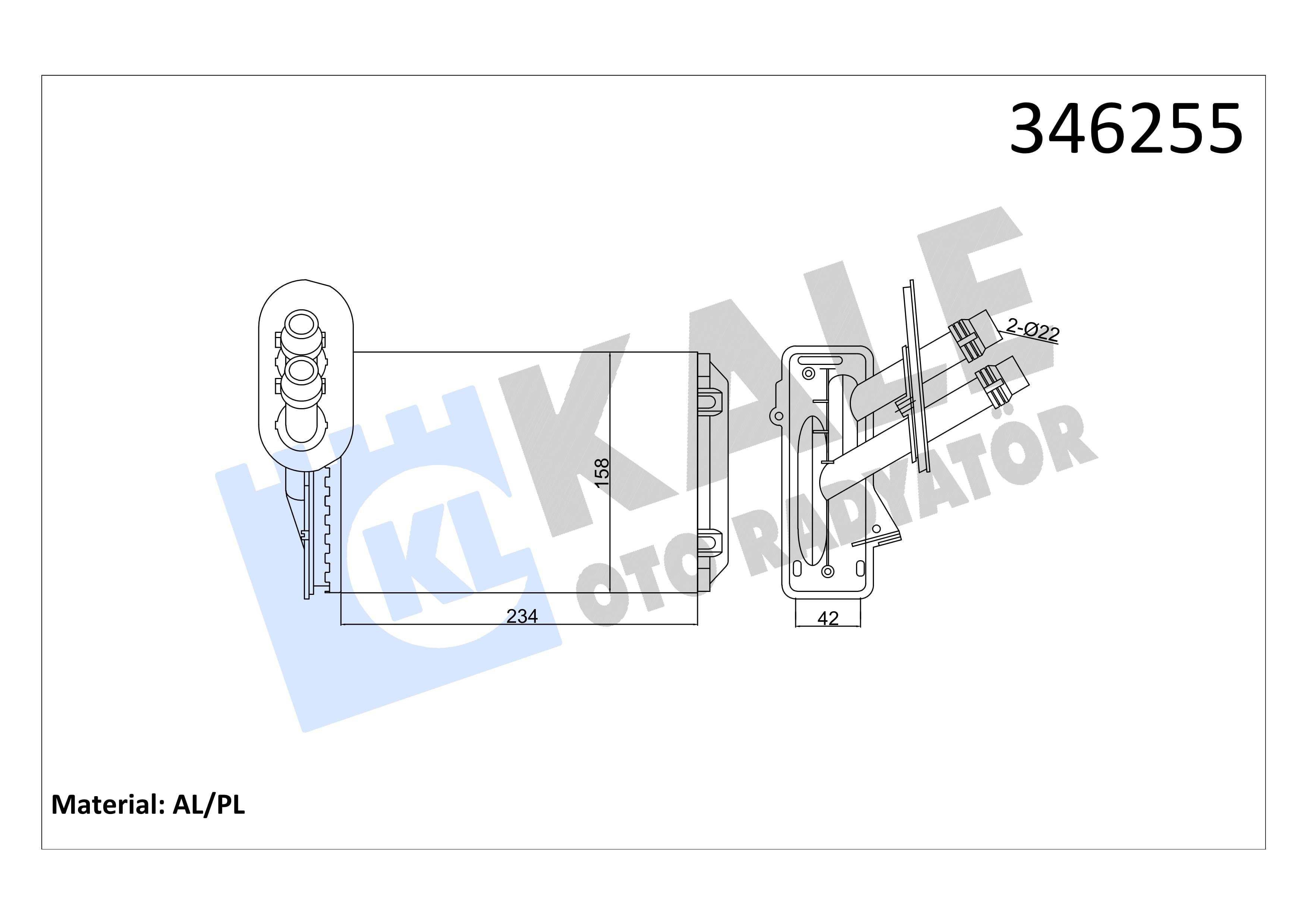 Kalorifer Radyatörü Vw Golf Polo Bora Seat Leon Vw Golf 4 Bora 1J1819031B | KALE 346255
