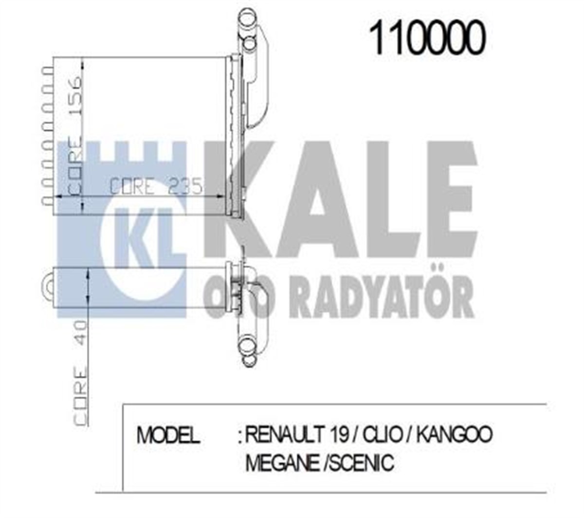 Kalorifer Radyatörü R19 Clio Kango Megane 1 I Scenic Renault R19 1 4 1988 2001