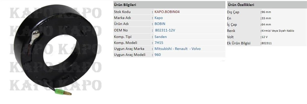 KAPOBOBIN04-Klima Bobinleri