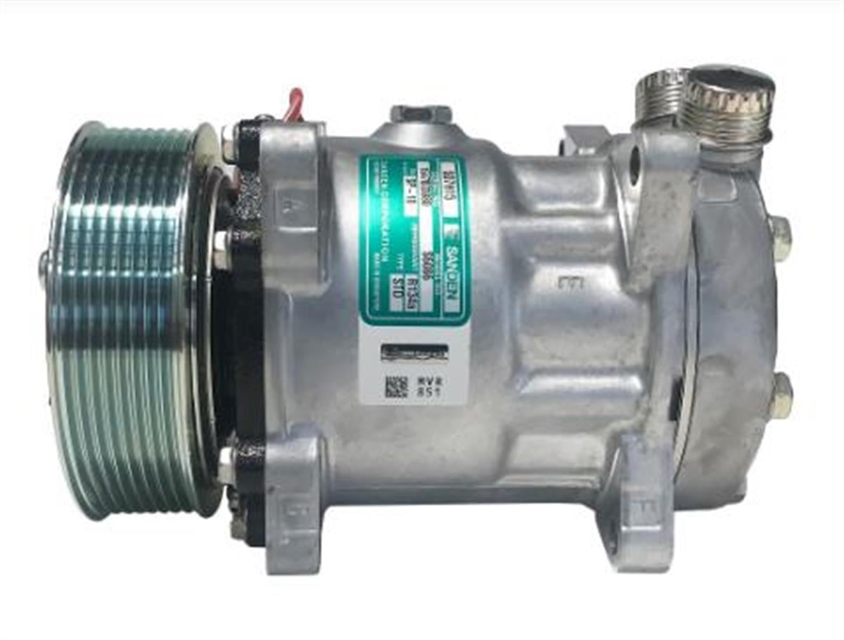 Klima Kompresör 12V 8Pk 7H15 Üstten Çıkış Kalın Kalın Sanden 6086 Sd6086 | Sanden 6086