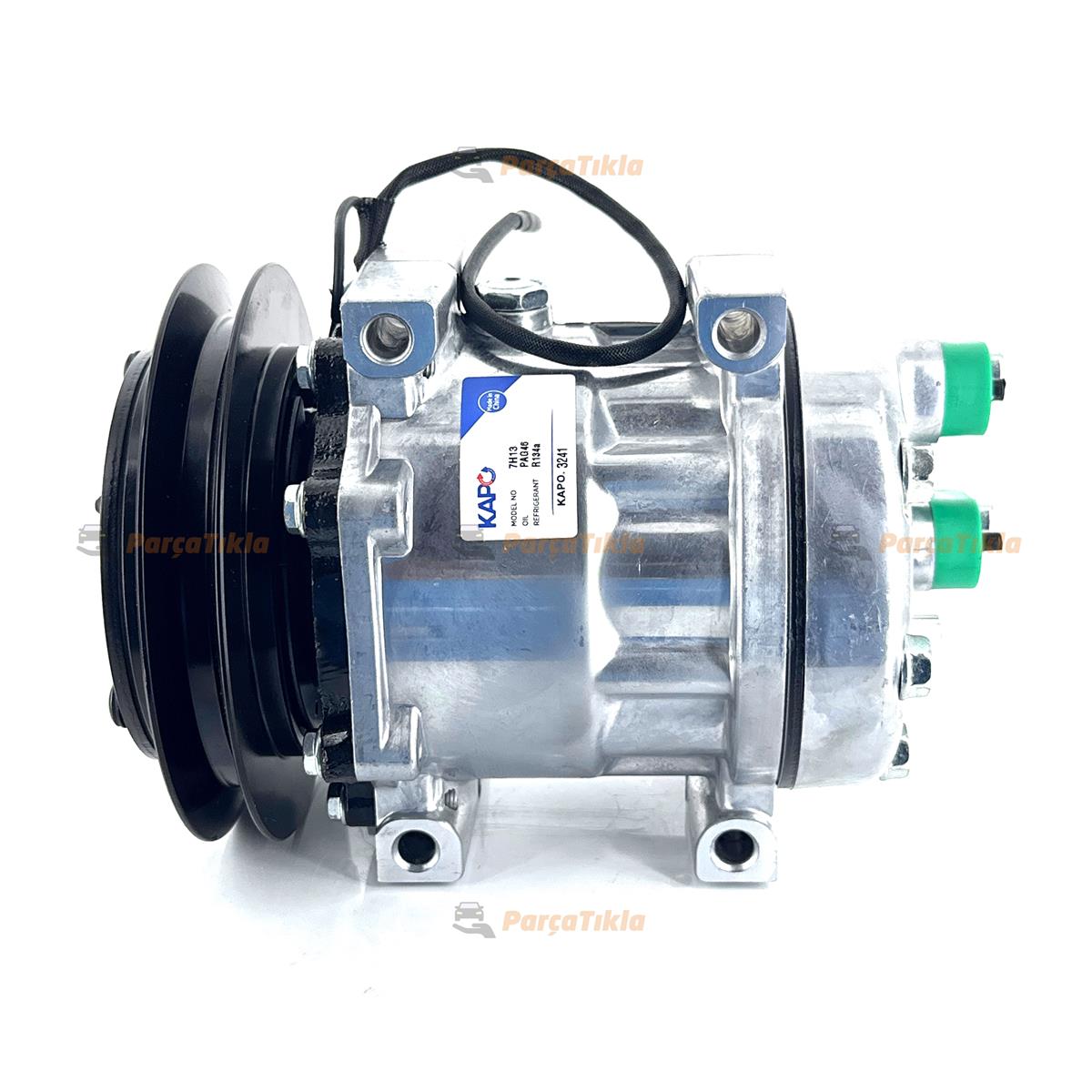 Klima Kompresörü 24V 1PK 146mm V Kayış Sumitimo Case SD7H13 Kobelco Sk 200 400 İş Makinasi Bloktan Bağlantılı Arkadan Çıkış | KAPO 3241