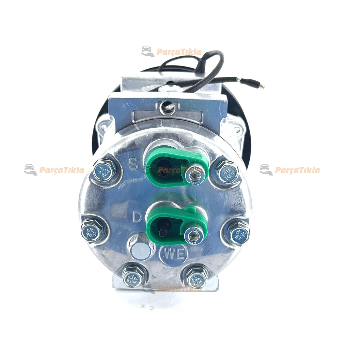 Klima Kompresörü 24V 1PK 146mm V Kayış Sumitimo Case SD7H13 Kobelco Sk 200 400 İş Makinasi Bloktan Bağlantılı Arkadan Çıkış | KAPO 3241