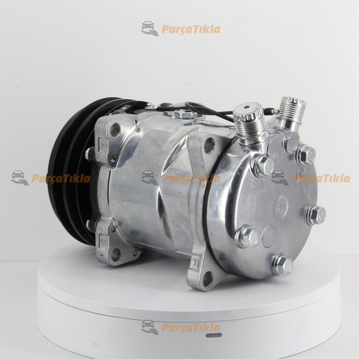Klima Kompresörü 12v 2pk V Kayış 5h14 Üstten Çıkış İnce Kalın Kasnak Çapı : 132mm 42010112 | Lidpart K6626