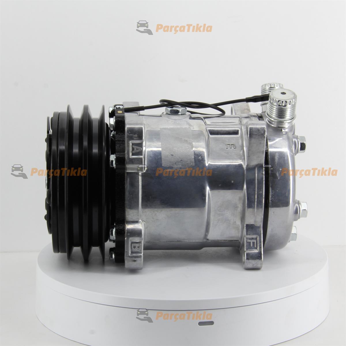 Klima Kompresörü 12v 2pk V Kayış 5h14 Üstten Çıkış İnce Kalın Kasnak Çapı : 132mm 42010112 | Lidpart K6626