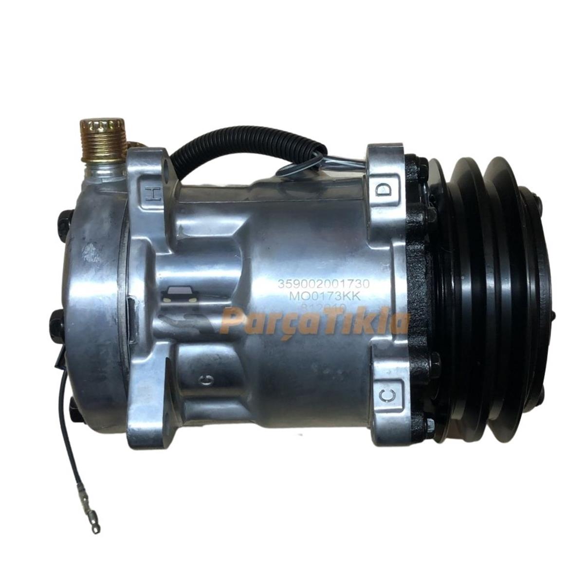 Klima Kompresörü 12V 7H15 2PK V Kayış 132mm Üstten Çıkış İnce Kalın | MARELLI 359002001730