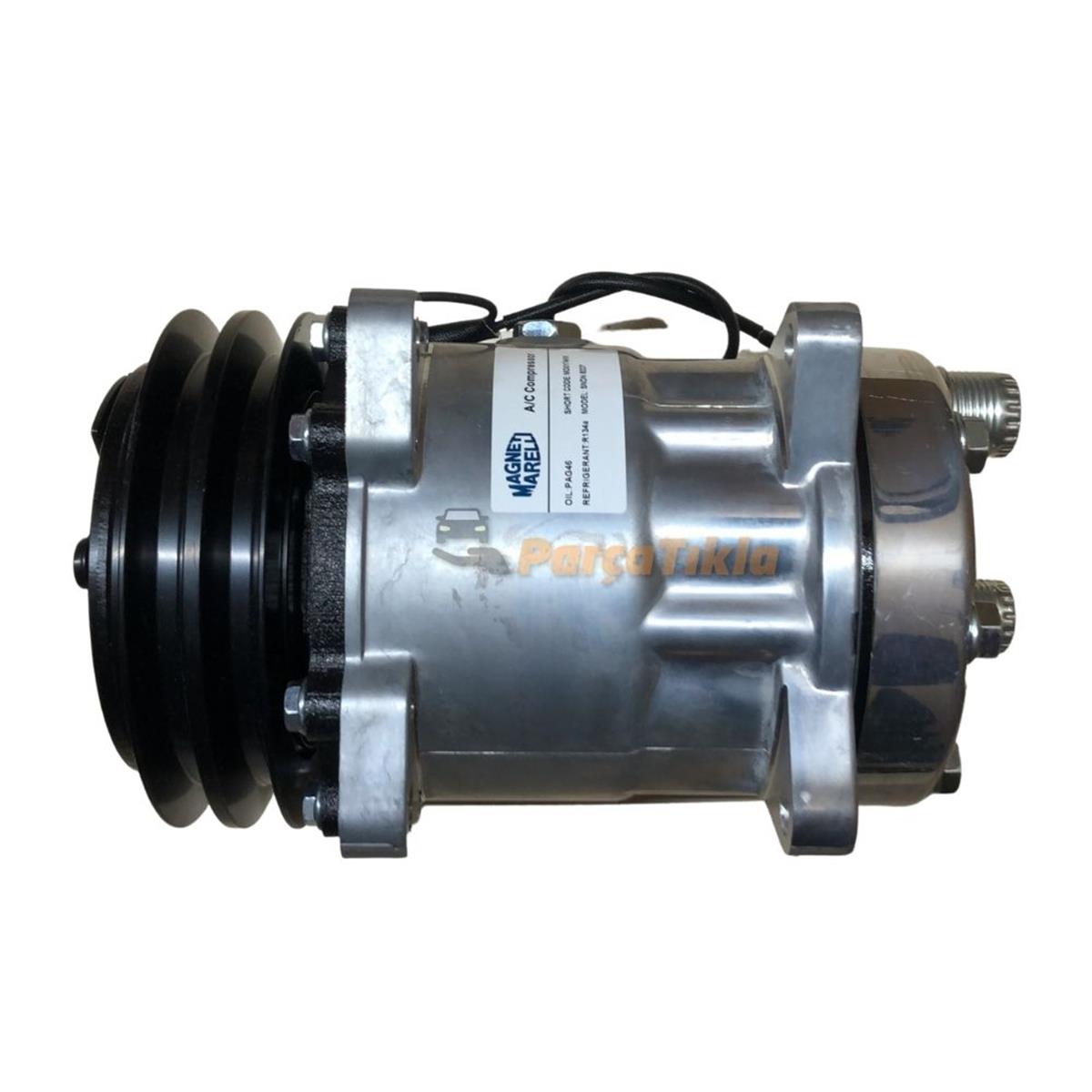 Klima Kompresörü 12V 7H15 2PK V Kayış 132mm Arkadan Çıkış İnce Kalın SANDEN8227 SD8227 | MARELLI 359002001740