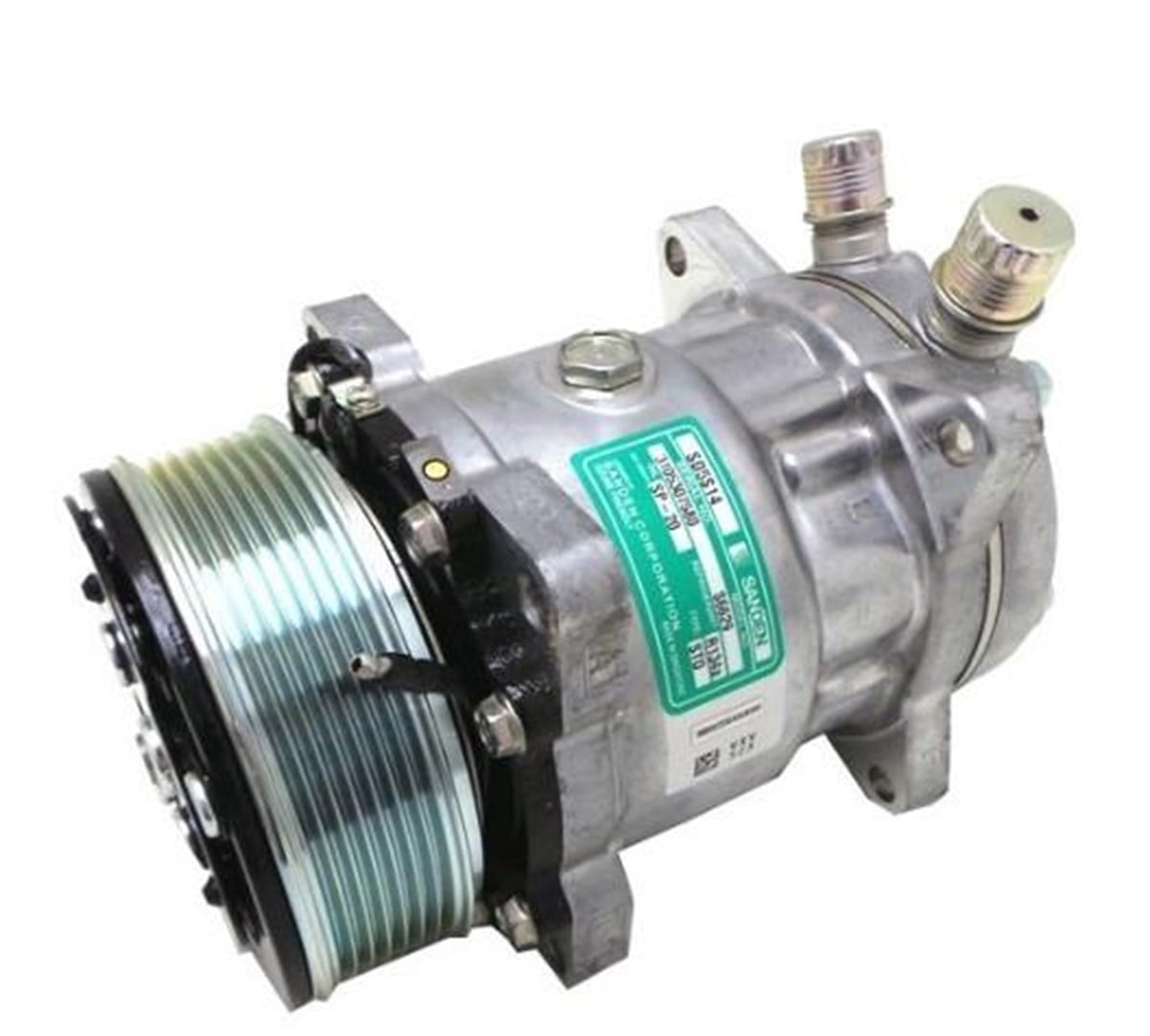Klima Kompresörü 12V 7H15 8Pk Üstten Çıkıs İnce Kalın