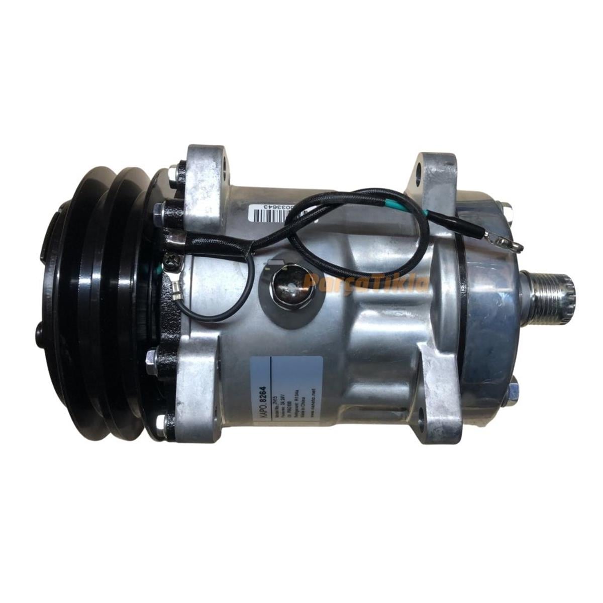 Klima Kompresörü 24V 2PK 7H15 Saden Tip Arkadan Çıkışlı İnce-kalın Kasnak ÇAPI:132MM | KAPO 8264