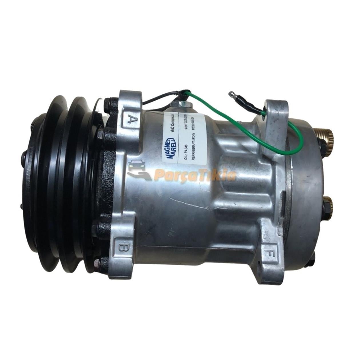 Klima Kompresörü 24v 7h15 2pk Arkadan İ-k 132mm İnce Kalın V Kayış | Marellı 359002001790