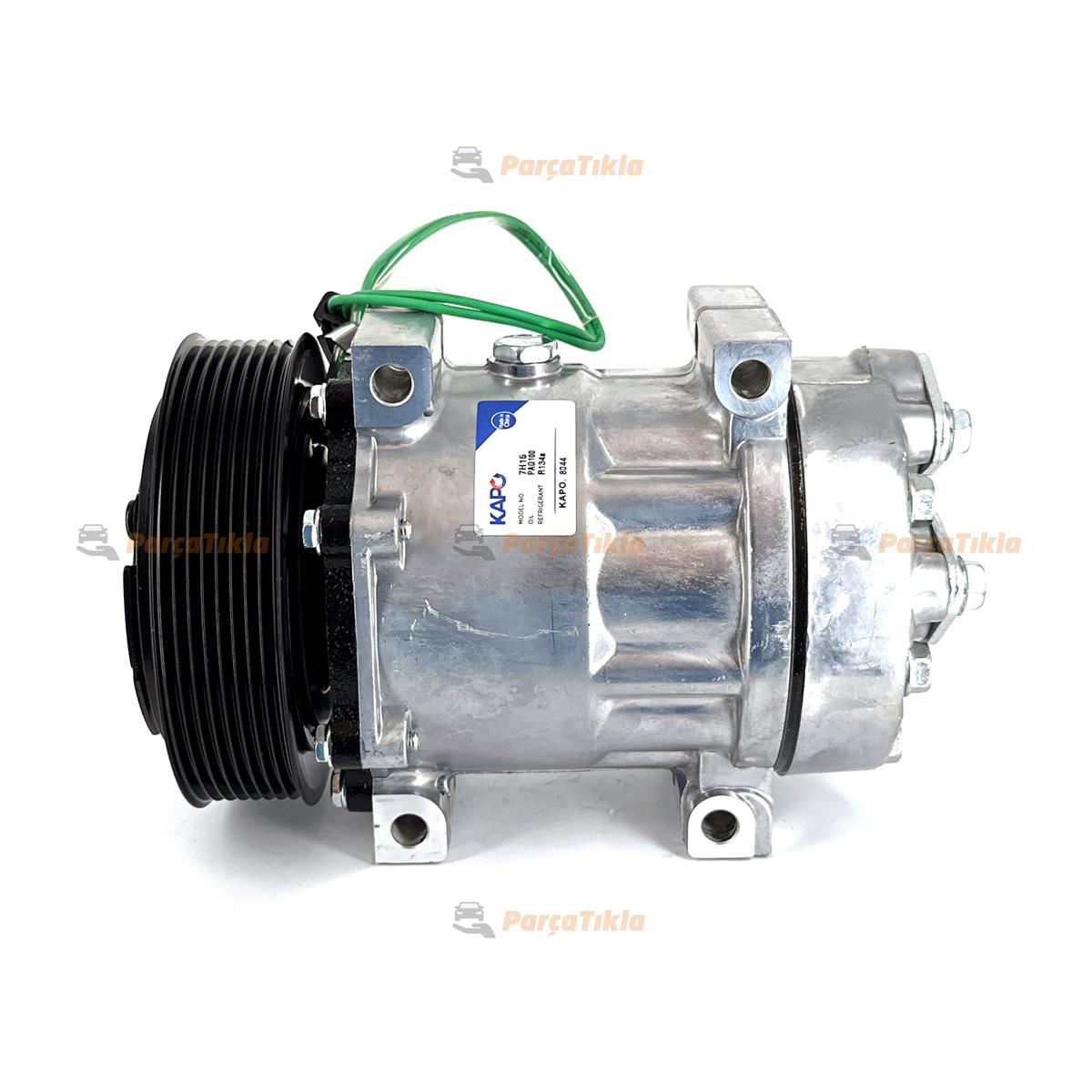 Klima Kompresörü 24V 7H15 8PK 132mm Sanden Tip Volvo Truck Çift Kablolu | KAPO 8044