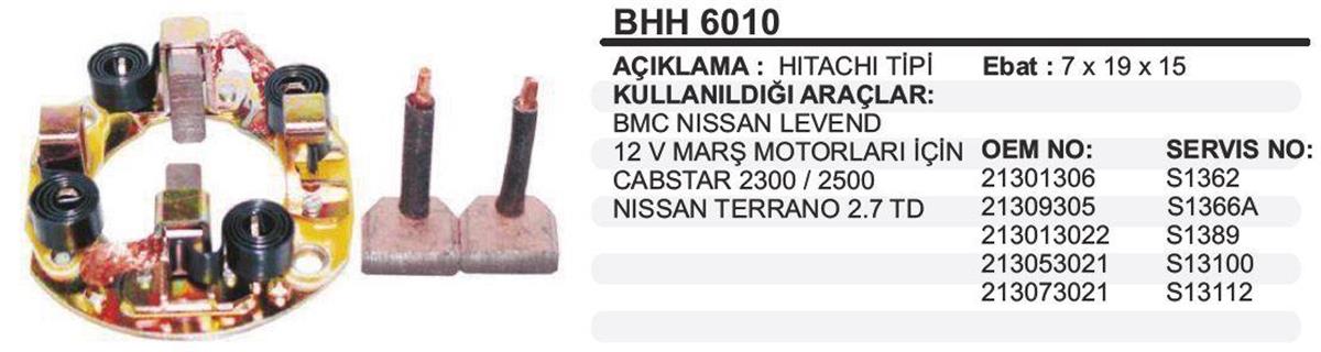 Kömür Yuvası Bmc Levent-ısuzu-nissan.portif Bmc Levend Nıssan Cab Star 2300 2500 Terrano 2.7 Td HI4751 BHH6010 | MARTEK BHH6010